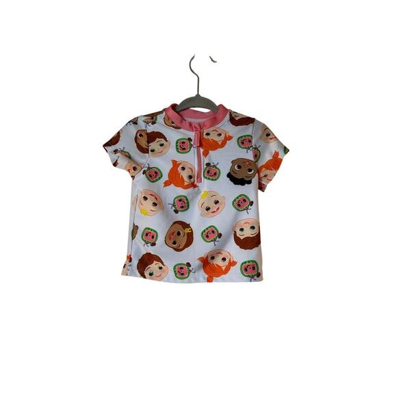 COCOMELON Girl’s Short Sleeve 1/4 Zip Swim Top / Size: 18 Months - Picture 1 of 6